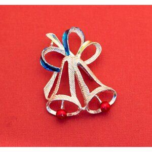 Vintage Gerrys' Silver Tone Holiday Bell Brooch F14